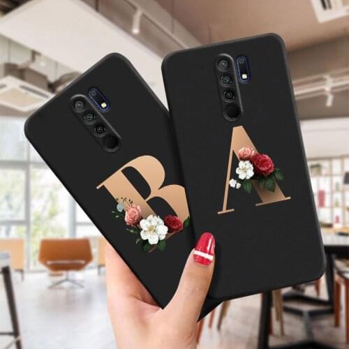 For Xiaomi Redmi Note 10 Pro 9 9C 9A Note 9 Pro Cute Letters Phone Case for POCO M3 Pro X3 Pro F3 Alphabet Gold Cover