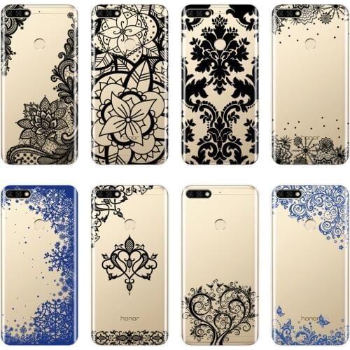 Soft Silicone Phone Case For Huawei Honor 7 8 9 10 Lite Lace Back Cover For Huawei Honor 8X MAX 10 9 8 7 7S 7X 7A 7C Pro Case