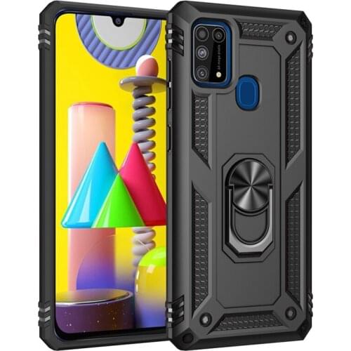 Luxury Metal Ring Case For Samsung A21S A31 A41 A51 A71 A12 5G Armor Silicone Shockproof Phone Cover For Galaxy M21 M31 M31S M51