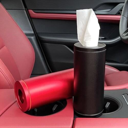Cylinder Type Tissue Cup Holder Portable Pull-out Paper Towel Tube Car Interior Aluminum Alloy Box Auto Accessories For Jeep Kia