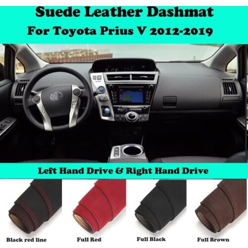 For Toyota Prius V Alpha Daihatsu 2012-2019 Suede Leather Dashmat Dashboard Cover Pad Dash Mat Carpet Car-Styling Accessories