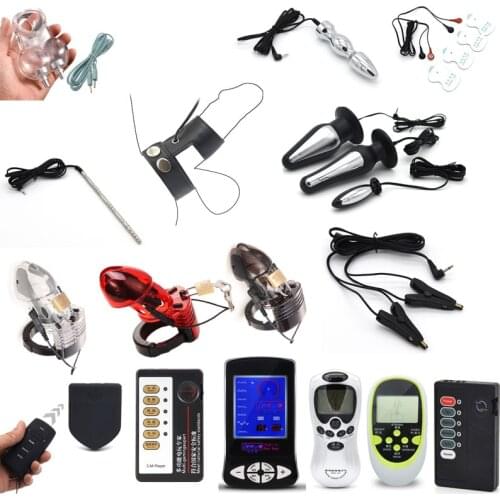 Electric Shock Bullet Anal Plug Pulse Vibrator Electro Stimulation Nipple Clamps Clitoris Penis Electric Medical Themed Toys