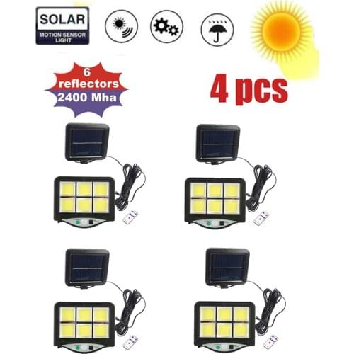4pcs seperable Solar Light Outdoor Motion Sensor Recharge Solar Wall Light Waterproof Emergency Led Light Street Garden Porch La