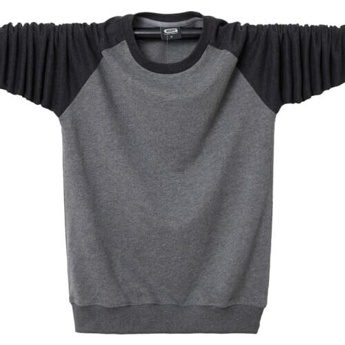 2020 new Mens autumn long sleeve T-shirt Casual loose cotton mens stitching T-shirt Large size 4XL 5XL 6XL oversized t shirt
