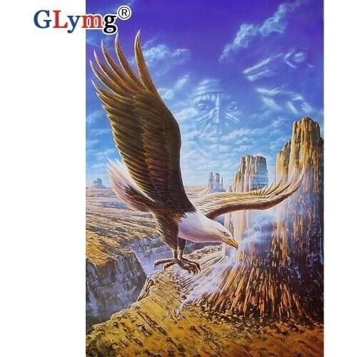 GLymg 5d Diy Diamond Painting Eagle Flying Cross Stitch Diamond Embroidery Rhinestones Full Drill Square European Home Decor