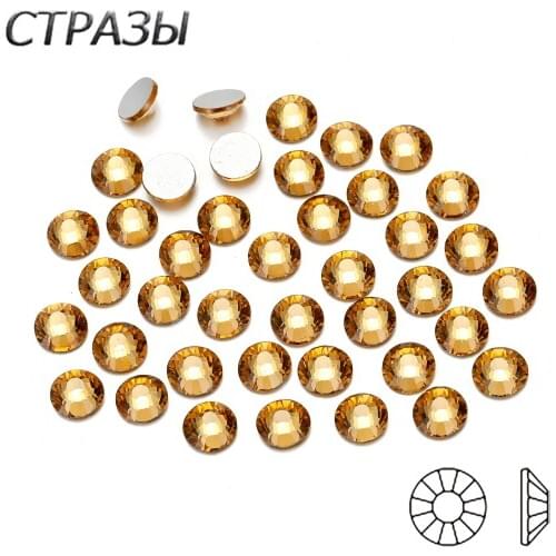 Different Sizes Light Colorado Topaz Non Hotfix Rhinestones Non Hotfix Crystal Beads Nail Loose Strass Need Glue On Diamond