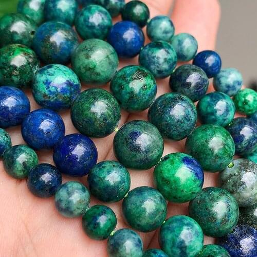 AAA Natural Stone Azurite Lapis Lazuli Round Loose Spacer Beads for Handicrafts Jewelry Making Accessories 6/8/10/12mm