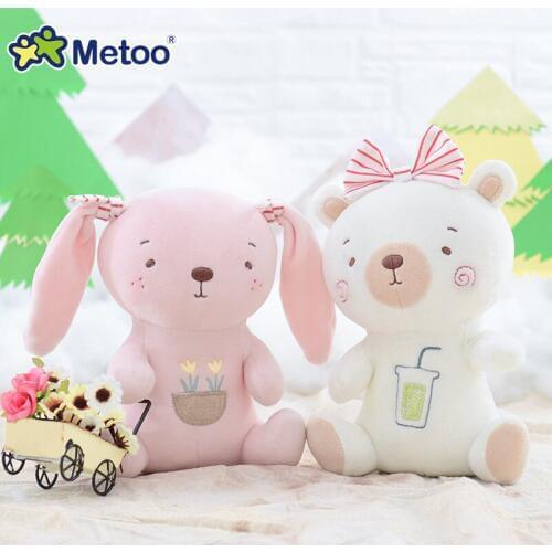 Metoo Doll Kawaii Cute Sweet Rabbit Soft Cartoon Animals Plush Stuffed Toys For Girls Baby Kid Children Christmas Birthday Gift