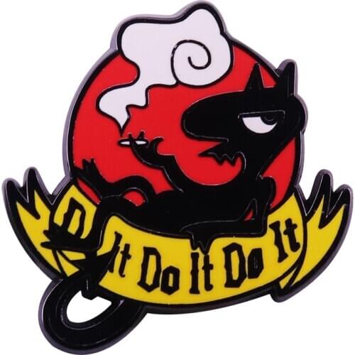 Cute demon cat Badge dischantment luci do it enamel Pin funny halloween gift