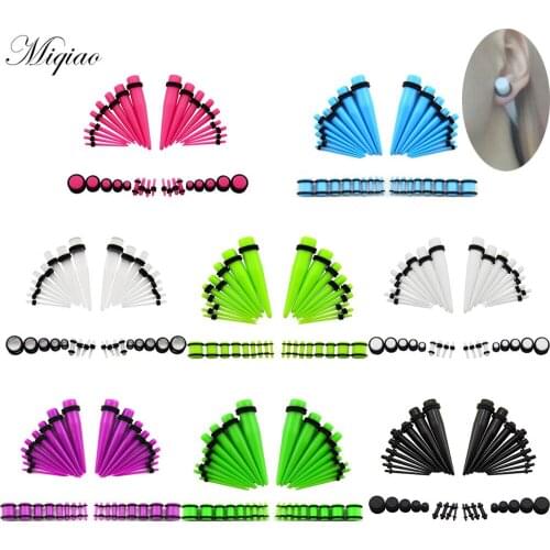 Miqiao 36pcs Fashionable Simple Acrylic Set Ear Expander Tapered Waist Drum Ear Expander Body Exquisite Piercing Jewelry