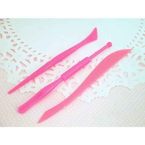 Set of 3 Double Heads Plastic Modeling Tools Cake Decorating Rouleau Fimo Mudtools Rib Pumpkin Carving for Beginners