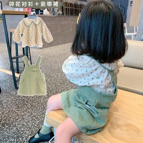 Toddler Girl Clothes Suspender Skirt Spring And Autumn Princess Shirt Fashion Kids Two Pieces Suit Children Set Korean Style
