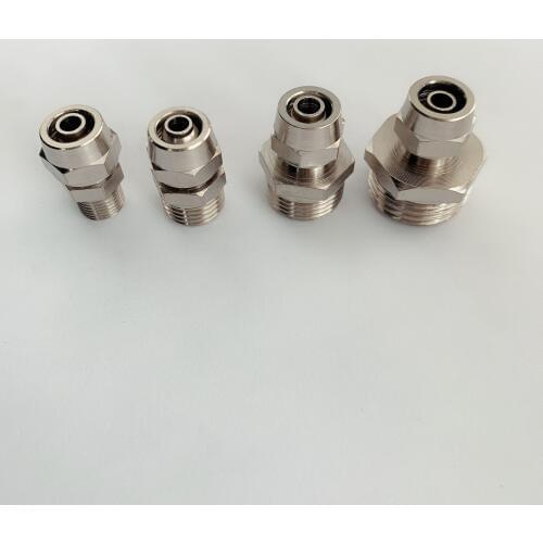 5pcs Pc4 6 8 10 Mm Tube To M5 M6 1/8 1/4 3/8 1/2 Trachea Quick Screw Connector Copper Pneumatic Components Fast Twist Joint