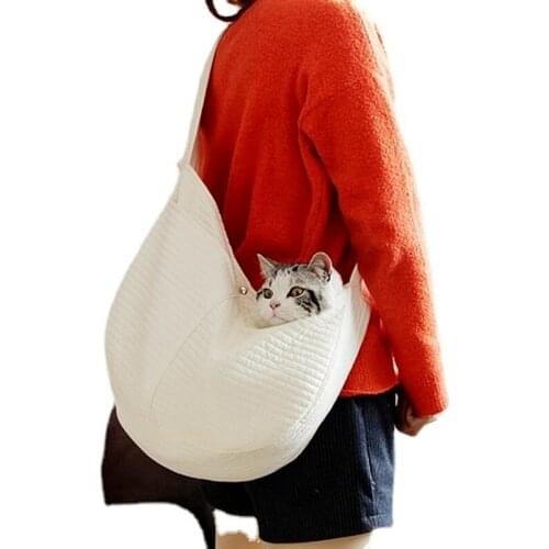Simple Fashion Go Out Portable One-shoulder Canvas Bag for Cats and Dogs Backpack Diagonal Package Teddy Cat Pet Supplies