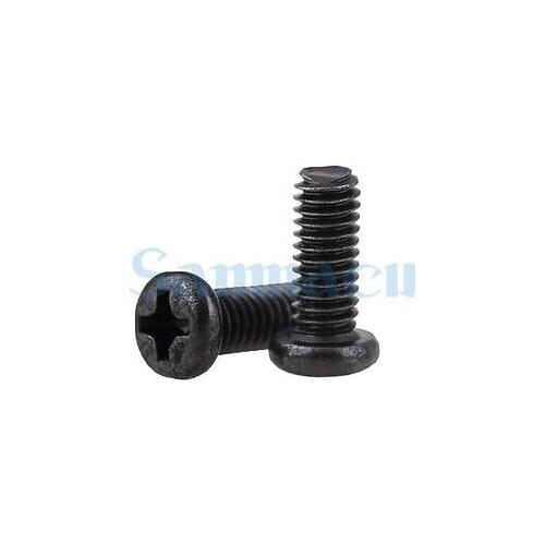 Qty50 M4 Phillips Pan Head Machine Screws Black Steel