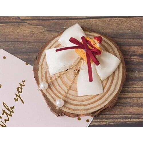 Princess Sweet Lolita hairpin cute mini Cake bowknot hairpin handmade DIY headwear accessories B1293