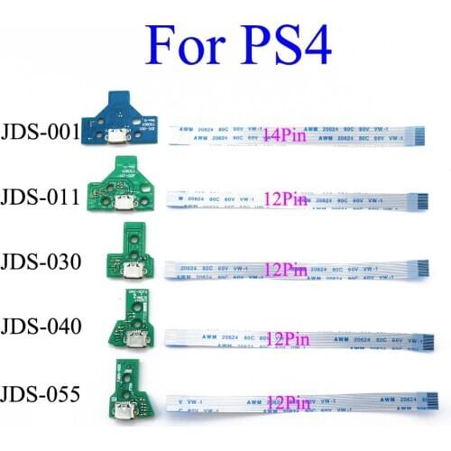 YuXi USB Charging Port Socket Circuit Board For 12Pin JDS 011 030 040 055 14Pin 001 Connector For PS4 Controller