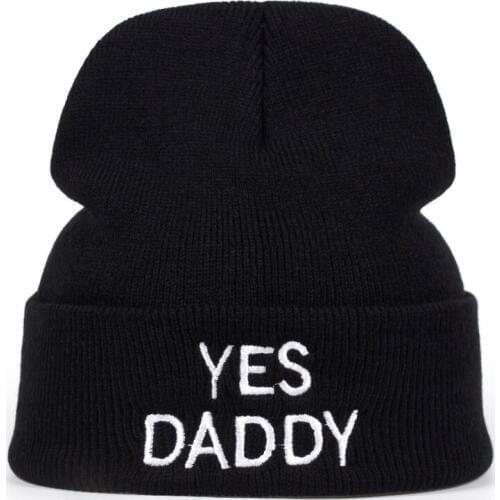 Brand Yes Daddy Embroidered Knitted winter hat Cotton men women Hip-hop Skullies Beanie Bone Garros new 2018
