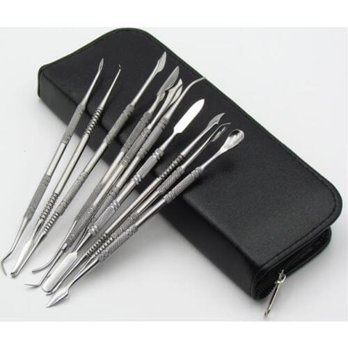 High quality stainless steel 10pcs/lot double-thread ceramic polymer clay tools free shipping