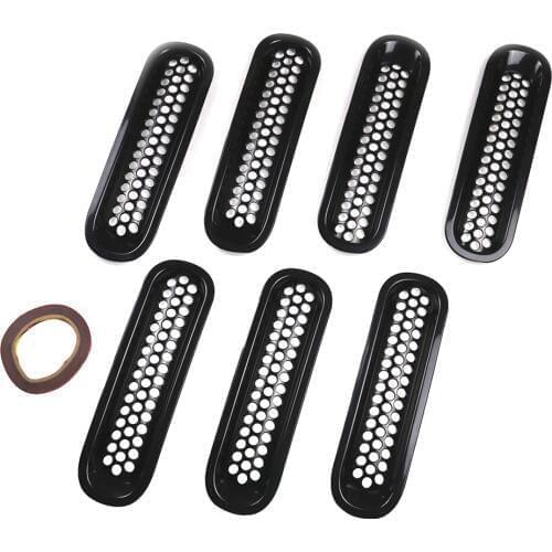 Replacement for 07-14 Jeep Wrangler Clip-in Front Insert Mesh Cover Grille Trim Car Accessories