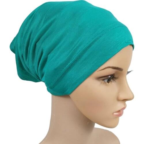 New Modal Inner Hijab Caps Muslim Stretch Turban Cap Islamic Underscarf Bonnet Hat Female Headband Tube Cap Fashion