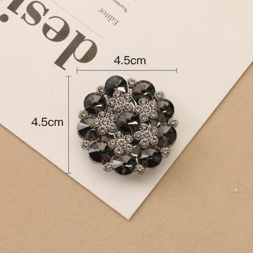 1 Pcs Flower Metal Gold Buttons with Pearl Diamond Rhinestone for Clothing Dress Needlework Women Diy Suit Jeans Sewing Button