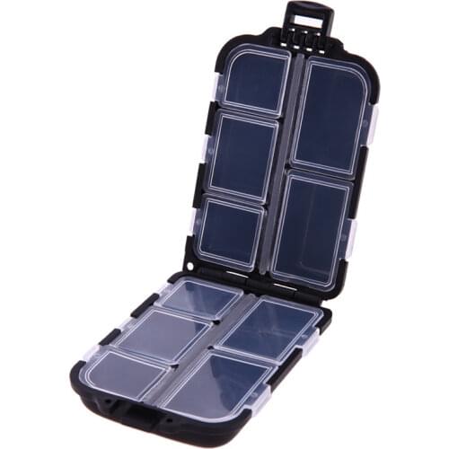 1Pc 10 Compartments Fishing Lure Tackle Hook Bait Storage Box Container Case Fishing Tackle Boxes Fishing Tools