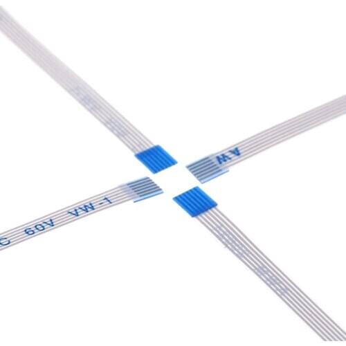 100pcs FFC FPC Cable 6 Pin 0.5 mm Pitch 50 60 80 100 150 200 300 400 500 mm Type A Same Sides Step 0.5 Flexible Flat Cable