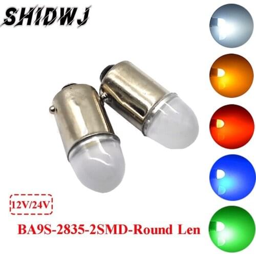 20 Pcs Auto Car Ba9s Socket T4W LED Auto Wedge Sign Lamp Bulb DC12V / 24V Car Lights High Quality Five Colors