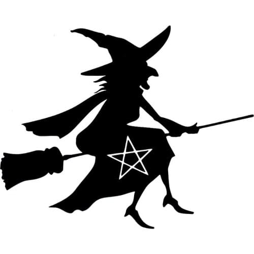 20cm*16cm Witch Broom Fashion Vinyl Car-styling Decals Car Sticker Black/Silver S6-3928