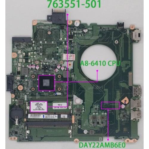 763551-501 763551-001 UMA w A8-6410 CPU for HP PAVILION 14-V Series 14Z-V000 NoteBook PC Laptop Motherboard Mainboard