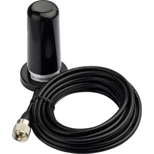 Vhf Uhf 136-174Mhz 400-470Mhz Cb Radio Nmo Mount Pl-259 Male Connector Magnetic Base Antenna For Vehicle Car Truck Marine Boat