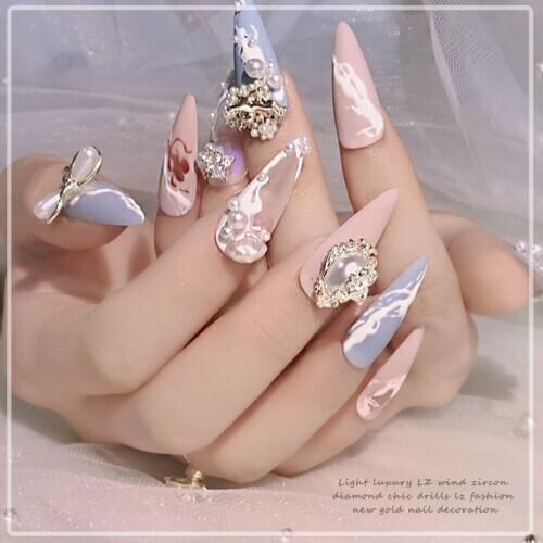 Shiny Rotatable Pearl Angel Bowknot 3D Nail Art Decor Tips Sequins DIY Decals Nail rhinestones Manicure Nails Decorations