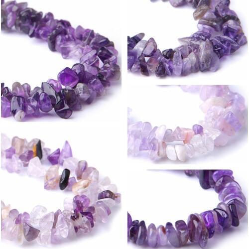 Natural Amethysts stone chip graval beads natural purple quartz crystal stone beads for jewelry making bracelet necklace earring