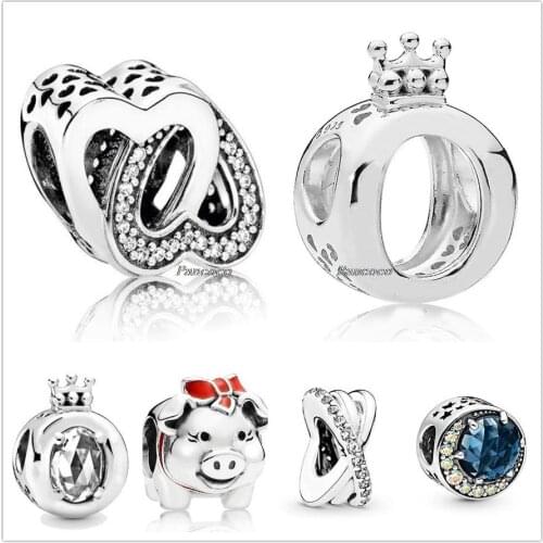 Authentic 925 Sterling Silver Moon And Night Sky With Rainbow Crystal Charm Beads Fit Pandora Bracelet & Necklace Jewelry