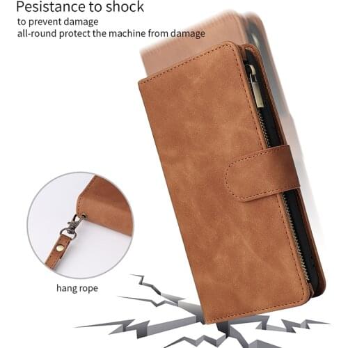 Luxury Leather Zipper Wallet Case For iPhone 12 Mini 11 Pro X XS MAX XR 8 7 6S Plus SE 2020 Card Holder Stand Phone Flip Cover