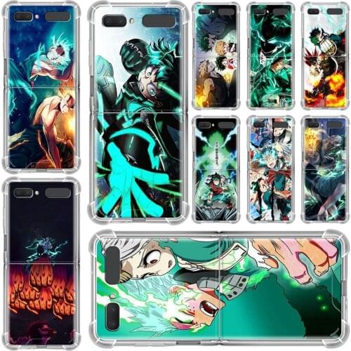 My Hero Academia Anime Capa For Samsung Galaxy Z Flip 3 5G Case Airbag Clear TPU Shockproof Cover Transparent Cell Phone Funda