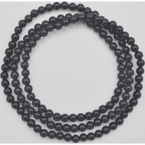 4MM Black Carnelian Stone Beads Bracelet Bangle Necklace Stretch 22 Inch Jewelry G745
