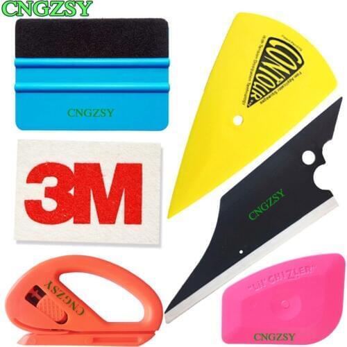CNGZSY Car Foil Wrap Tools Kit Auto Film Tinting Scraper 3D Carbon Fiber Vinyl Squeegee Cutter Home Office Wash Accessories K63A