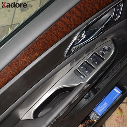 For Cadillac SRX 2010 2011 2012 2013 Stainless Steel Car Interior Decoration Door Window Switch Cover Trims Car Accessories