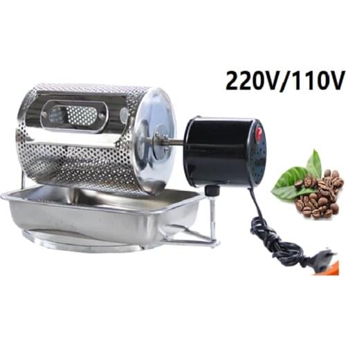 AC 110V/220V Electric Coffee Roaster Stainless Steel Coffee Bean Roast Machine Popcorn Nuts Grains Beans Baking Rotation 40W