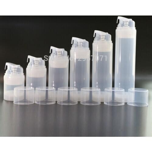 Makeup Tools Transparent Essence Pump Bottle Plastic Airless Bottles for Lotion Cream Shampoo Bath Cosmetic Container 10 pcs/lot