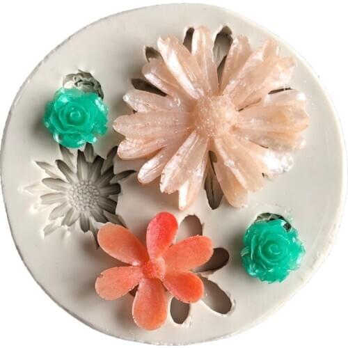 Aouke Mold 3D Silicone Cake Mold Daisy Modeling Cake Decoration Mold For Baking Ware Kitchenware Chocolate Mold
