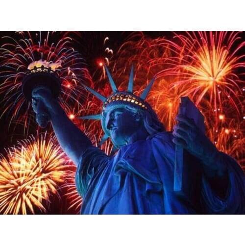 GLymg Diamond Embroidery Anniversary Statue 4th Of July Diy Diamond Painting Kits Mosaic Gift Adults Diamond Wall Arts Decor