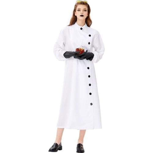 Halloween carnaval costume parody party role cosplay dress crazy mad scientist uniform women gothic horror costume