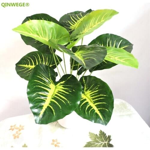 48cm Latex Fabric Artificial Palm Brazil Plant Tree Wedding Home Decor Green No Pot Vase AT102