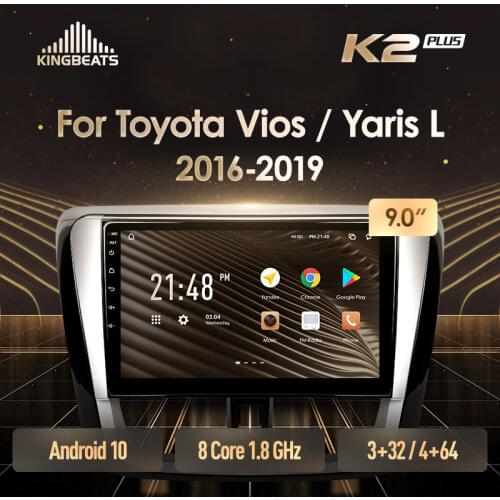 KingBeats Android 10 Octa-Core head unit HU 4G in Dash Car Radio Multimedia Video Player Navigation GPS For Toyota Vios Yaris L 2016 - 2019 no dvd 2 din Double Din Android Car Stereo 2din