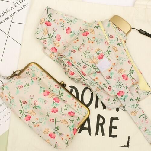 Small Fresh Creative Half-fold Umbrella Bone Sunny Umbrella Black Plastic Sunshade Sunscreen Anti-ultraviolet Sun Umbrella