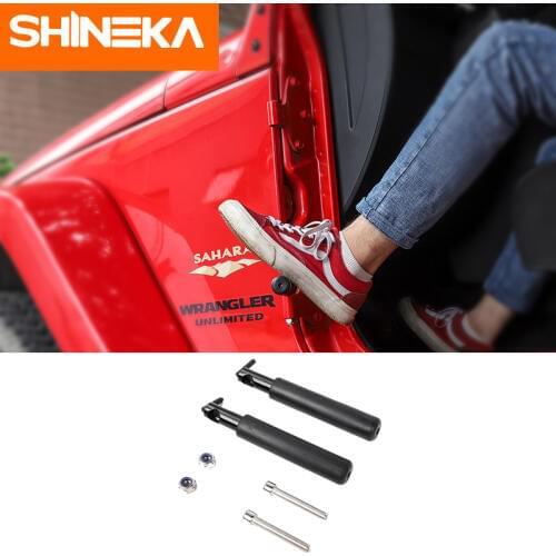 SHINEKA Metal Car Brake Pedal Pads Door Foot Rest Pedals Covers for Jeep Wrangler JK 2007-2017 Car Styling Exterior Accessories