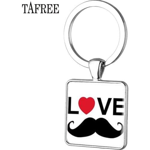 TAFREE Silver Color Metal I love Dad Keychain Letter Design Happy Fathers Day Keyrings Bag Car Key Chain Holder FQ929